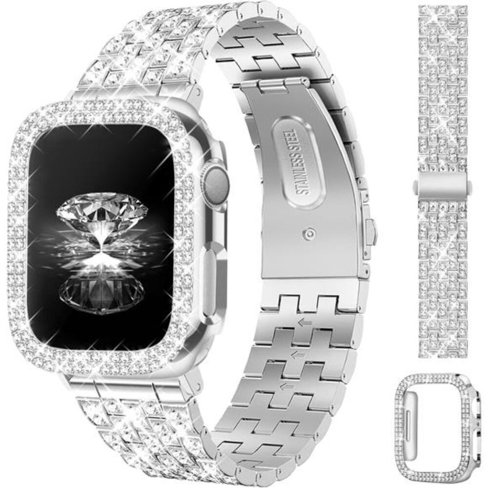 NEW Diamond Bling Apple Watch Band with Case
